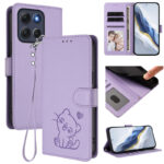 Applicable Motorola Phone Leather Case Heart Cat Flip